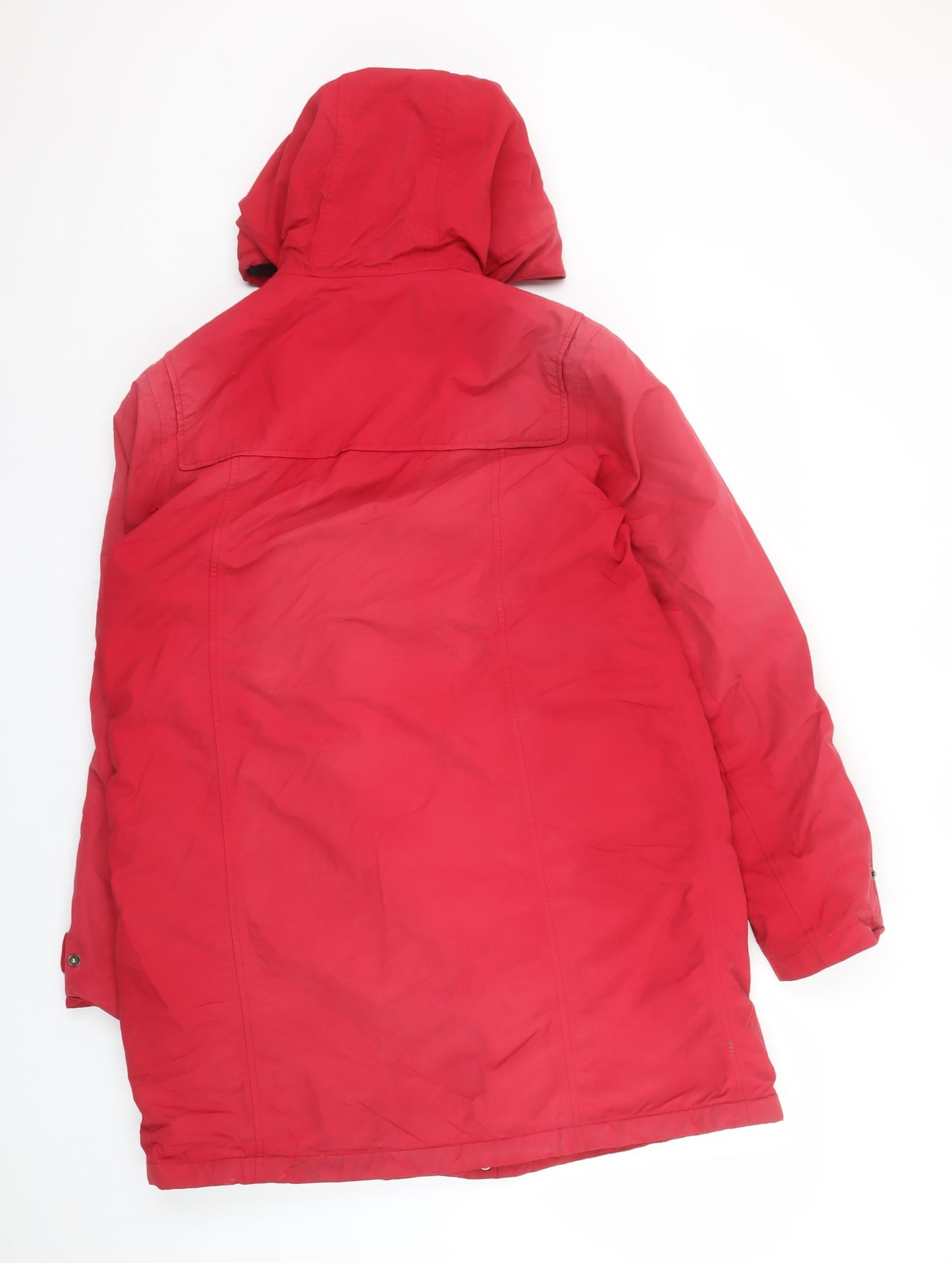 Womens UK Size M Regular Lands' End Red Cotton Blend Coat