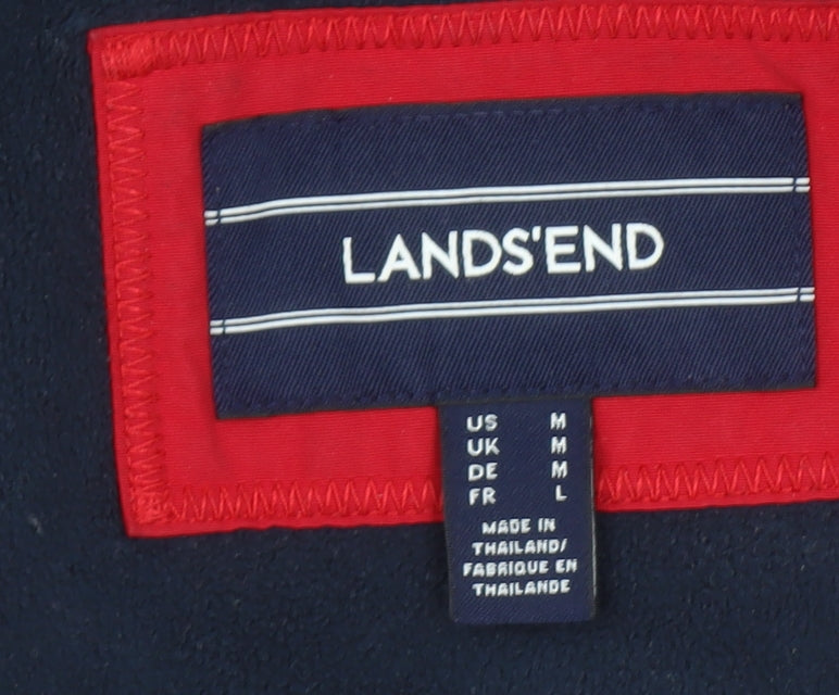 Womens UK Size M Regular Lands' End Red Cotton Blend Coat
