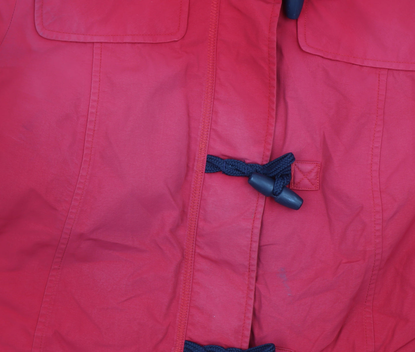 Womens UK Size M Regular Lands' End Red Cotton Blend Coat