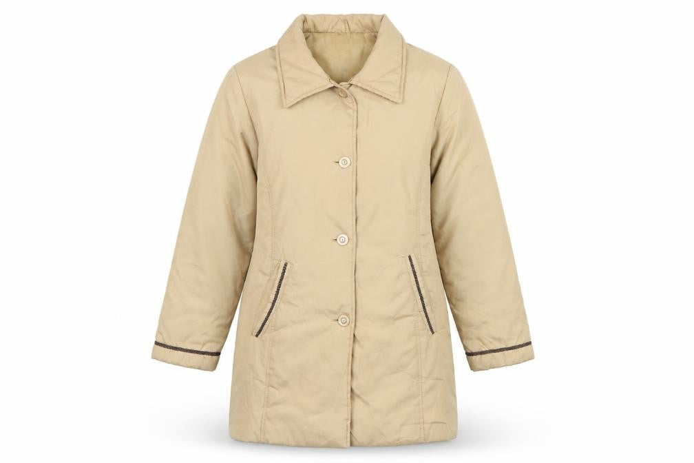 Neville Womens Beige Mid-Length Button Coat UK 10/12 Vintage Smart Casual