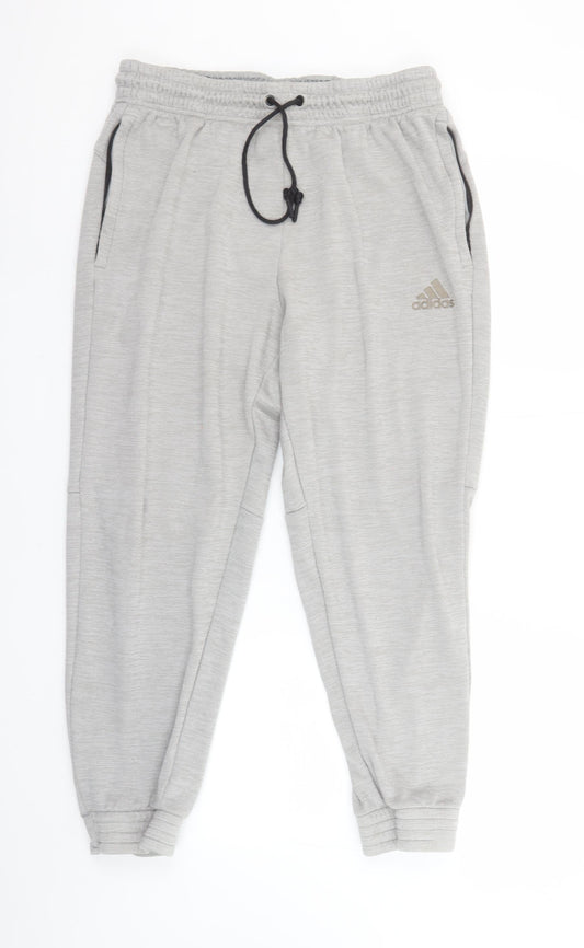 Adidas Boys Grey XL Jogger Sweatpants Elastic Waist Activewear Trousers