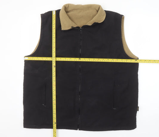 Bonmarché Women's Black Fleece Lined Zip Waistcoat Size L
