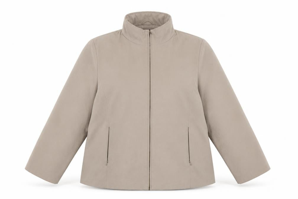 Ellie Louise Women's Beige Zip-Up Mid-Length Casual Jacket Size 18