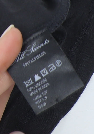 AllSaints Women's Black Sequin Tunic Top Size 14 Viscose Sleeveless