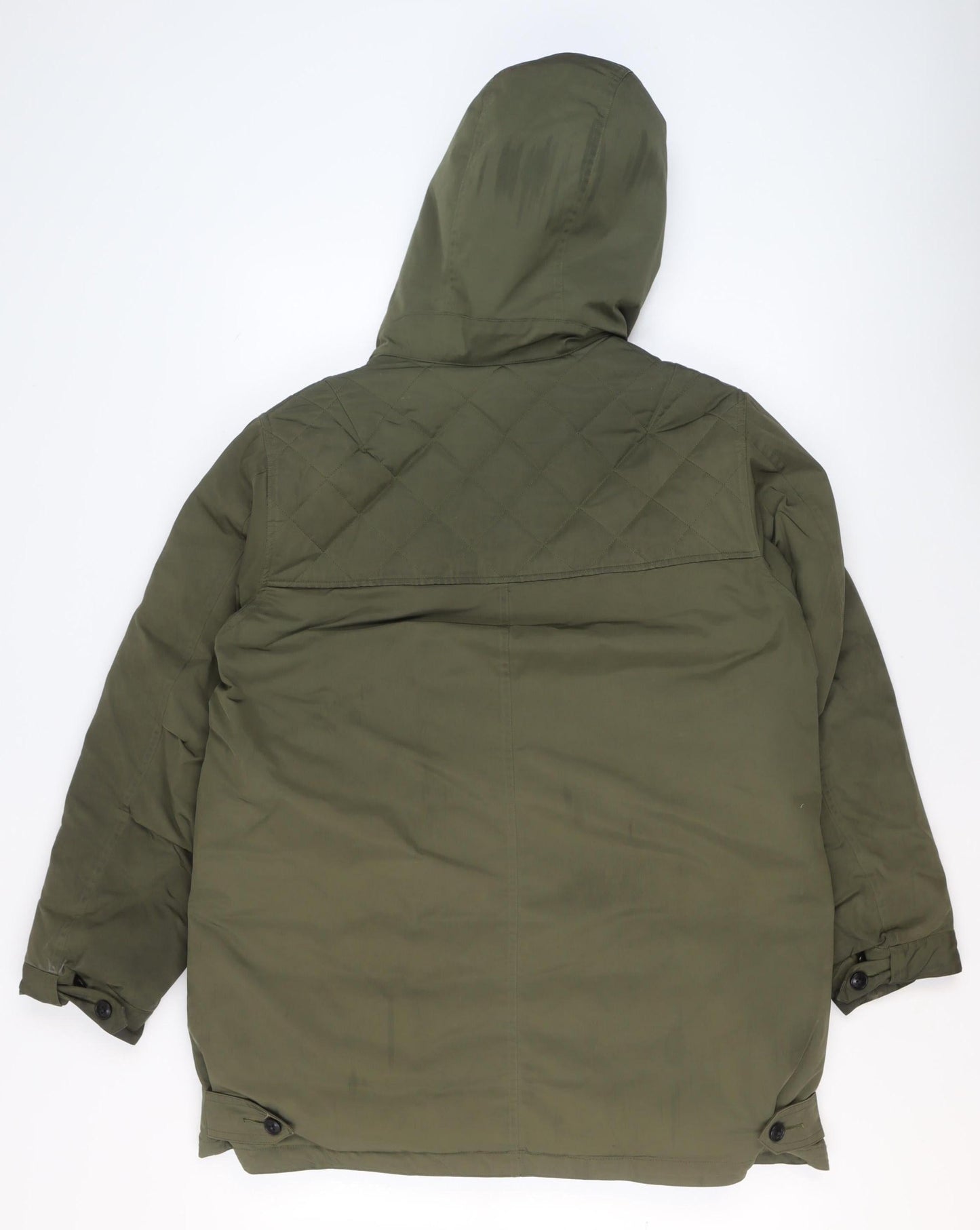 Comptoir des Cotonniers Men’s Green XL Parka Coat Faux Fur Hood