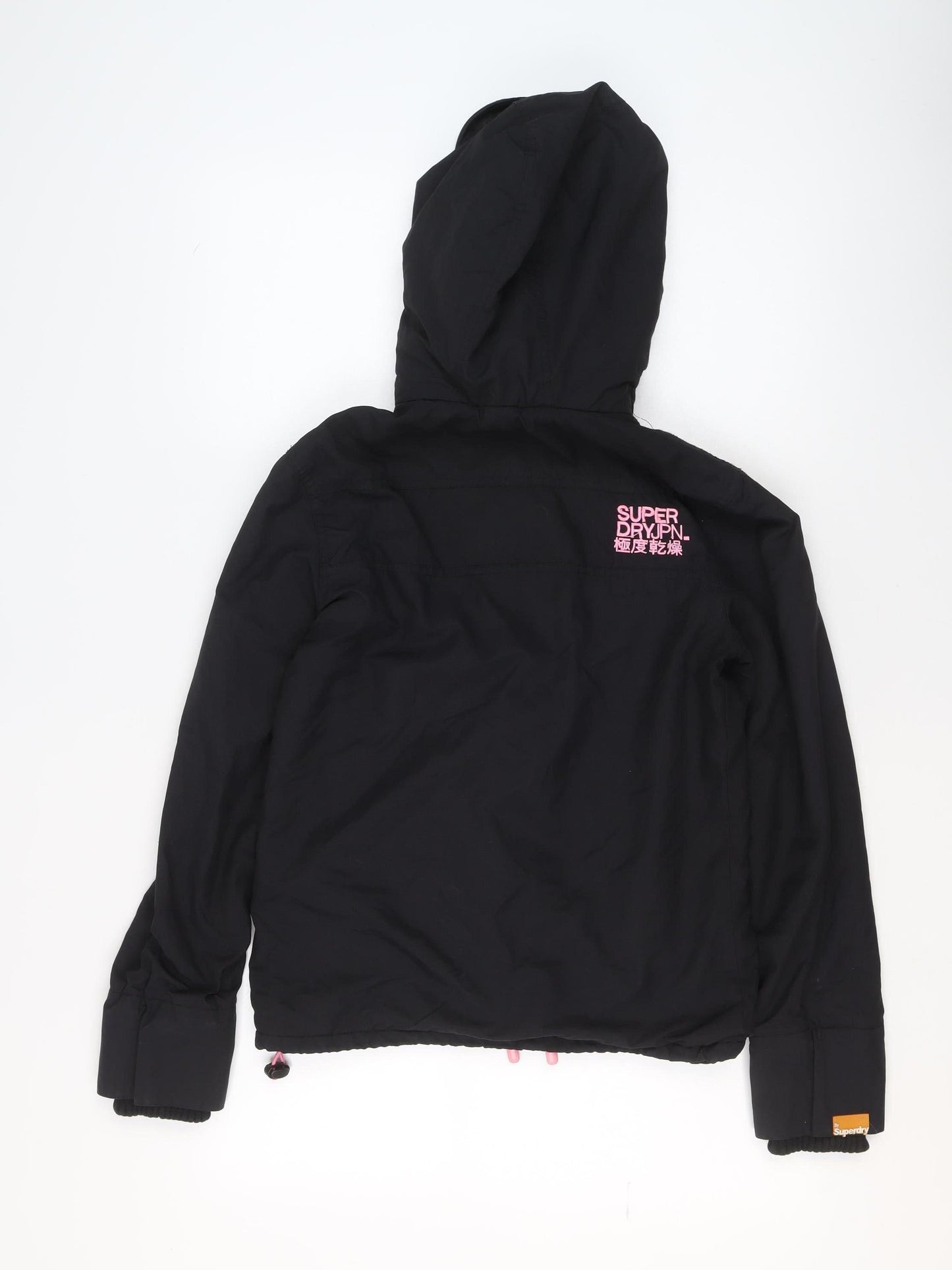Superdry Women's Black Windcheater Hooded Windproof Jacket Size S
