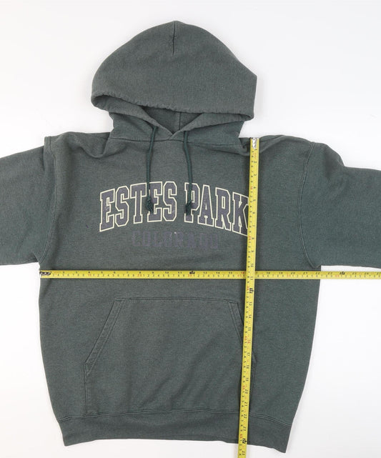 Champion Men's Green Pullover Hoodie L Graphic Estes Park Sweatshirt