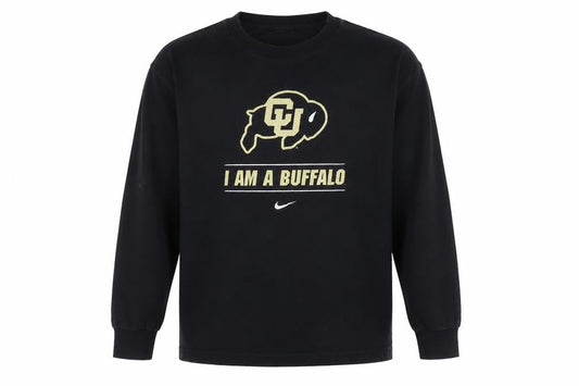 Nike Boys Black Long Sleeve Graphic Pullover T-Shirt L Sports University