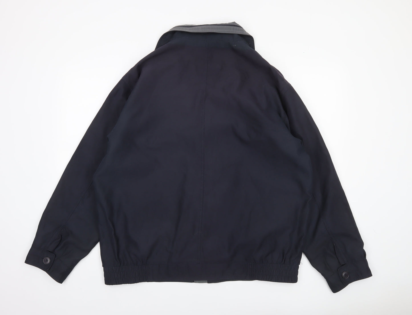 EWM Pure Classics Men's Blue L Basic Jacket Polyester Nylon Lined Zip Button Casual