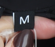 Superdry Women Black M Puffer Jacket Hooded Long Winter Coat