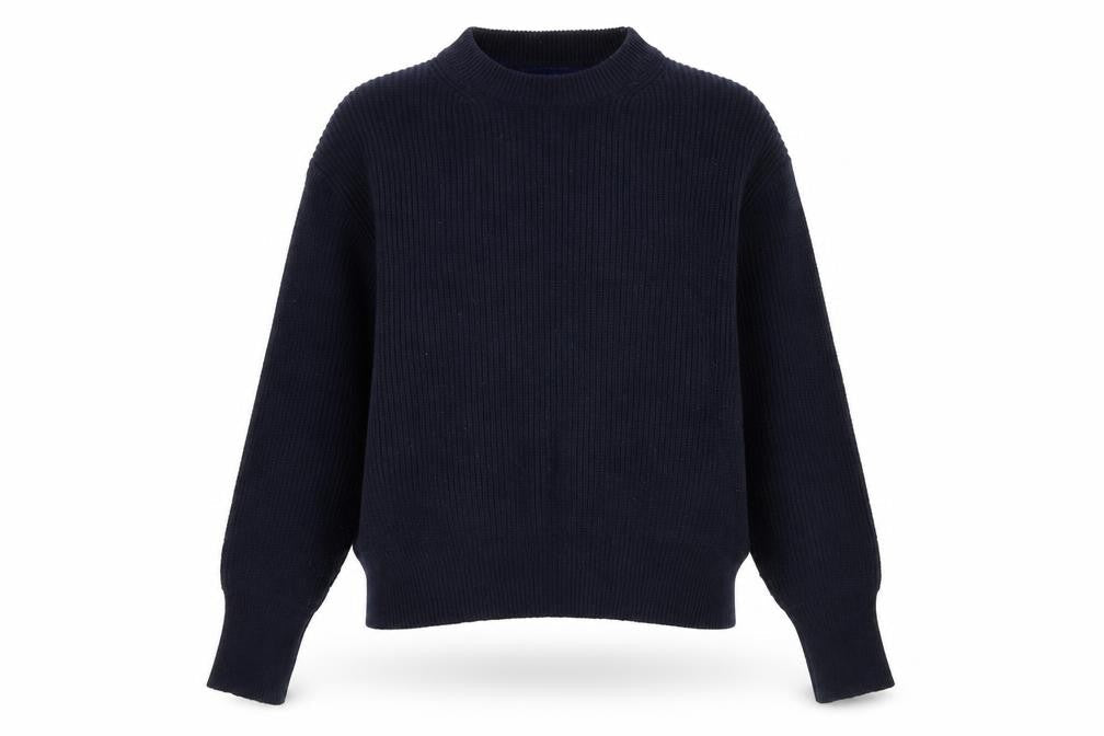 ZARA Women's Blue Knit Crew Neck Pullover Jumper Size S