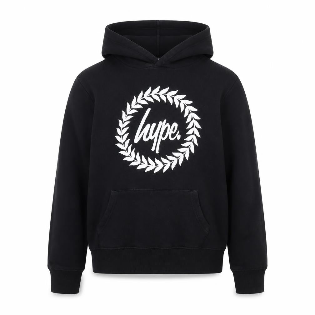 Hype Boys Black Pullover Hoodie 14 Years Cotton Graphic Print