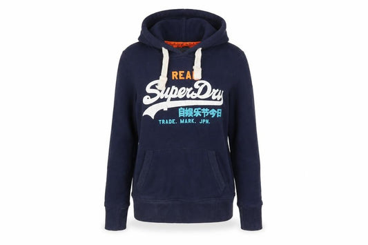 Womens UK XS Regular Superdry Blue Pullover Hoodie