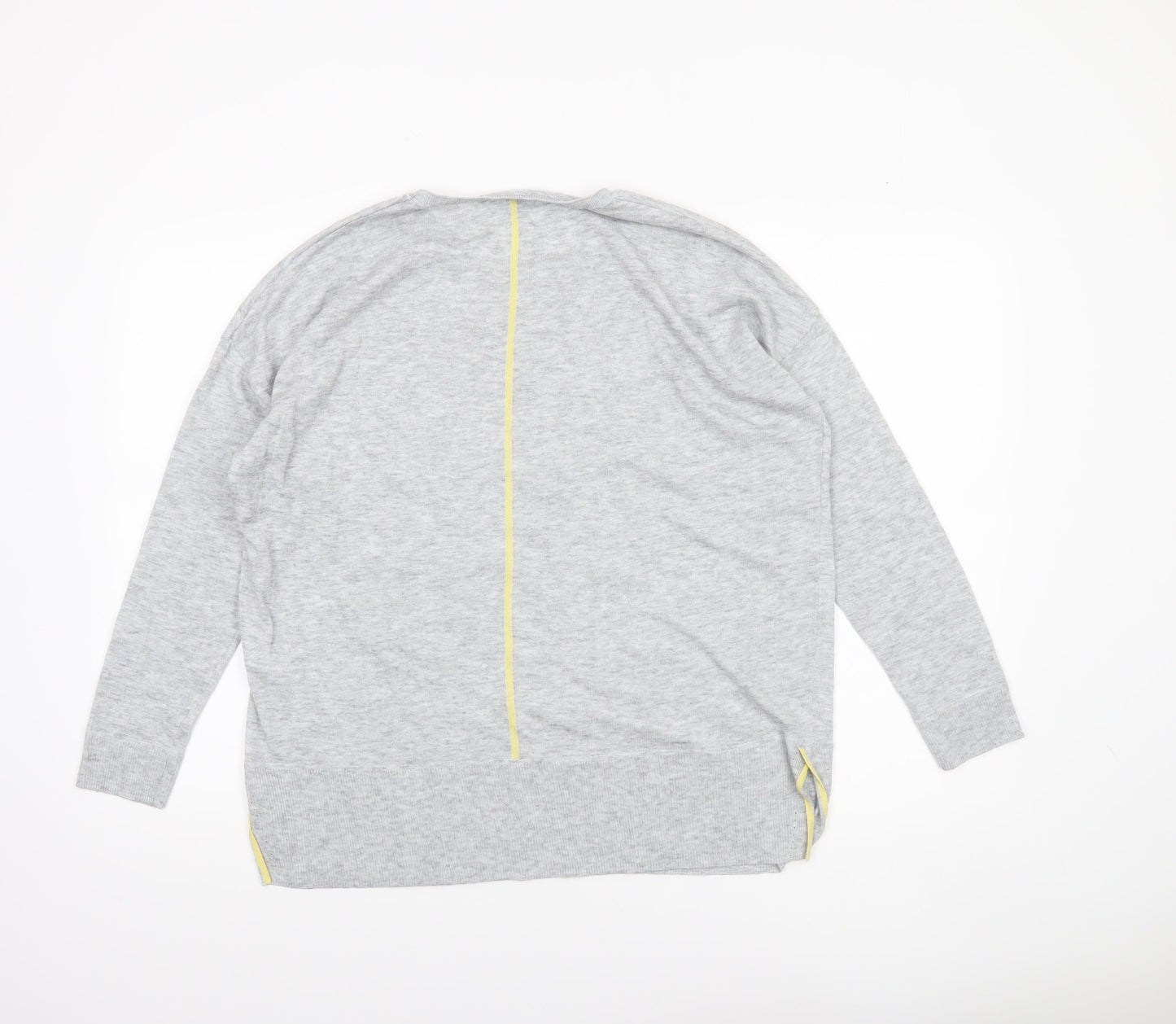 Oliver Bonas Womens Grey Crew Neck Long Sleeve Pullover Jumper Size 14