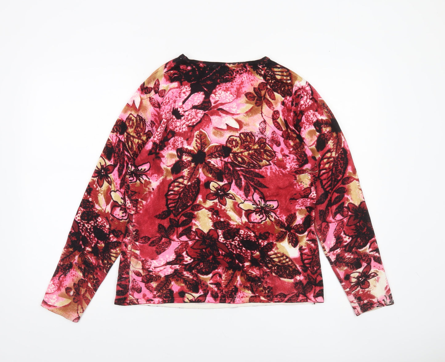 Punt Roma Womens Multicoloured Floral Sequin Pullover Jumper Size M