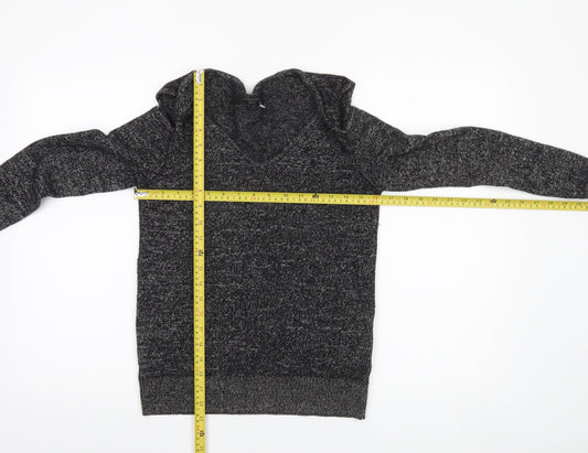 AllSaints Women's Grey Cold Shoulder Knit Jumper Size S