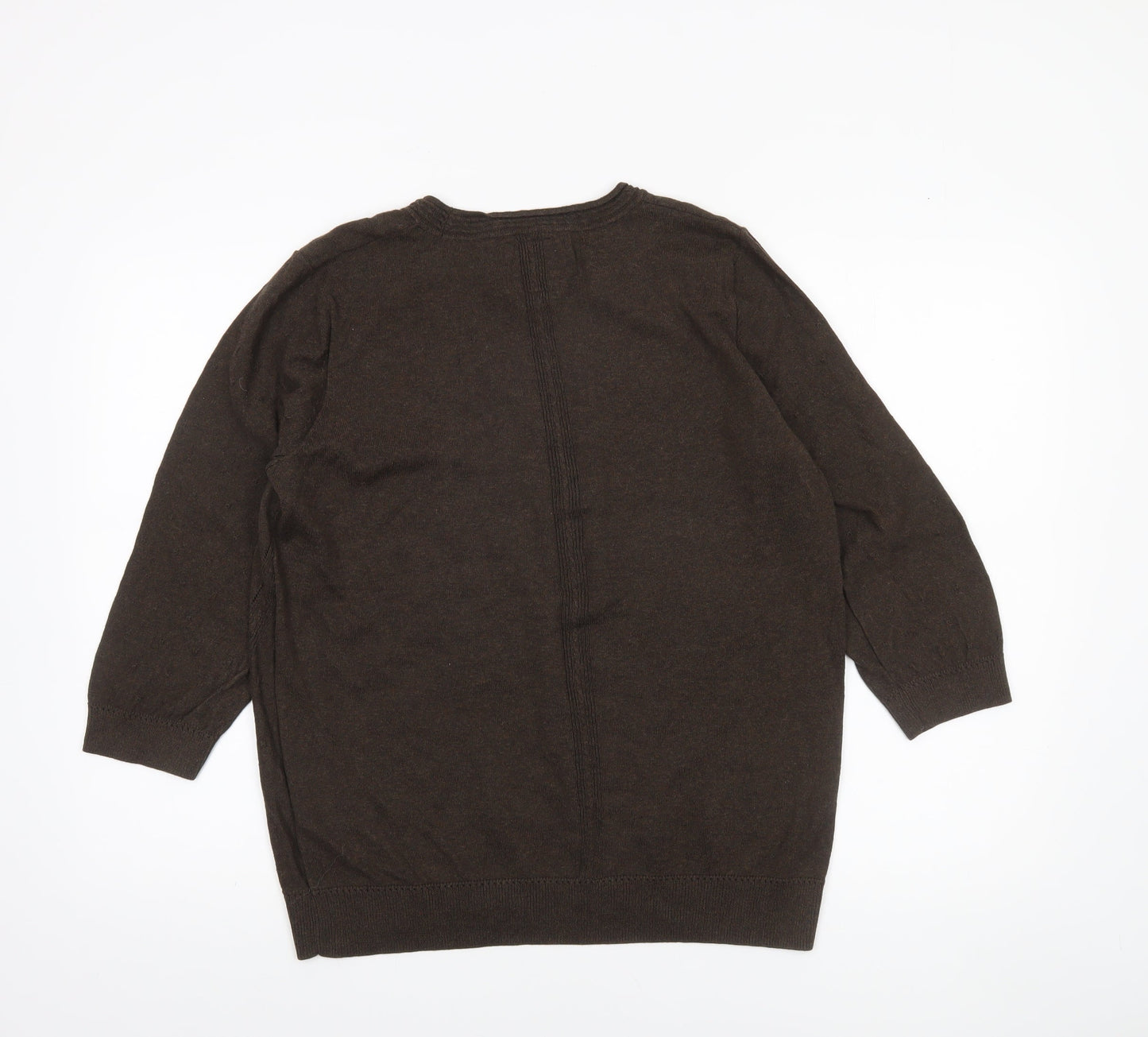 John Rocha Women’s Brown Wool Blend Crew Neck Jumper Size 18