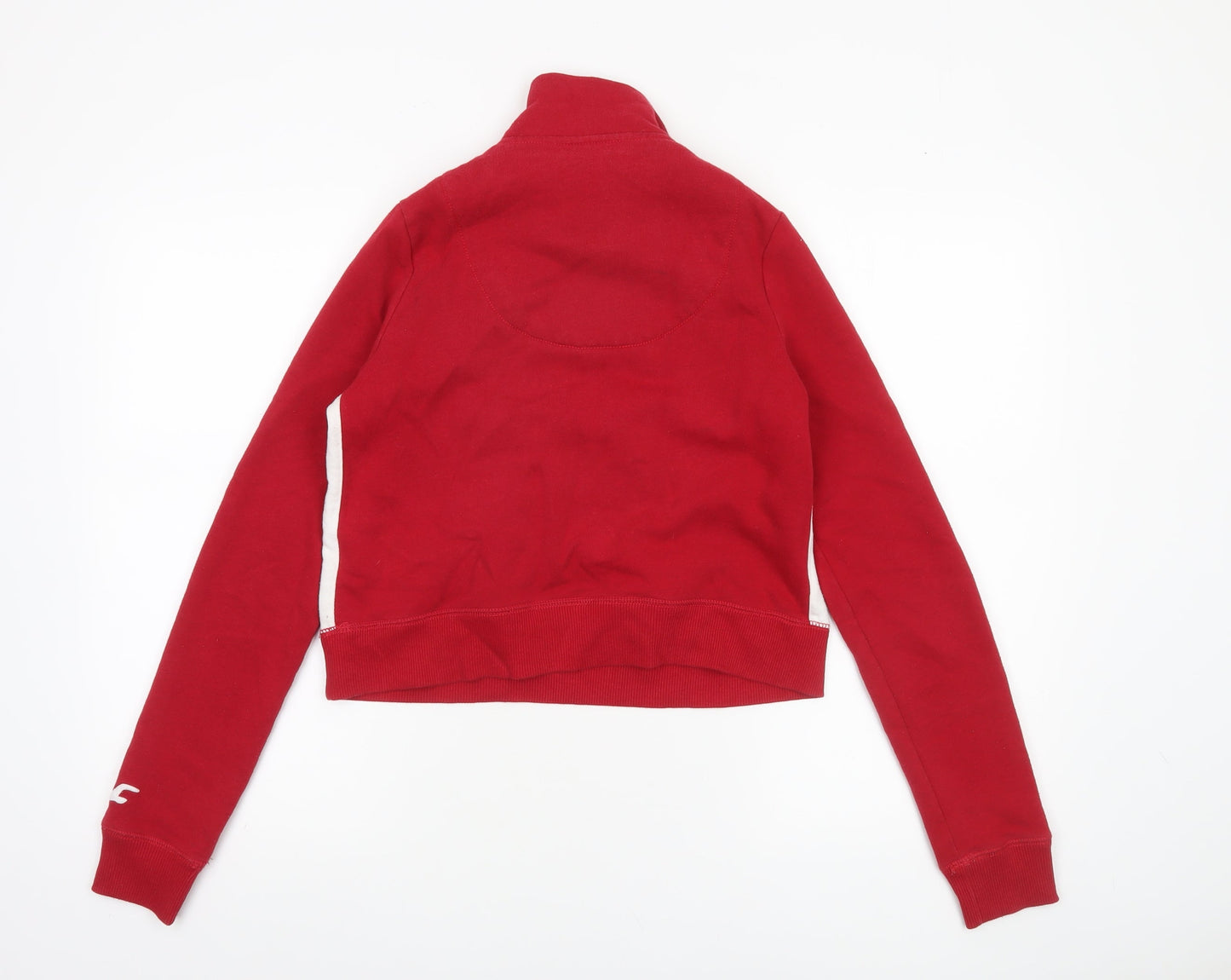 Hollister Women Red 1/4 Zip Sherpa Lined Pullover Sweatshirt XS