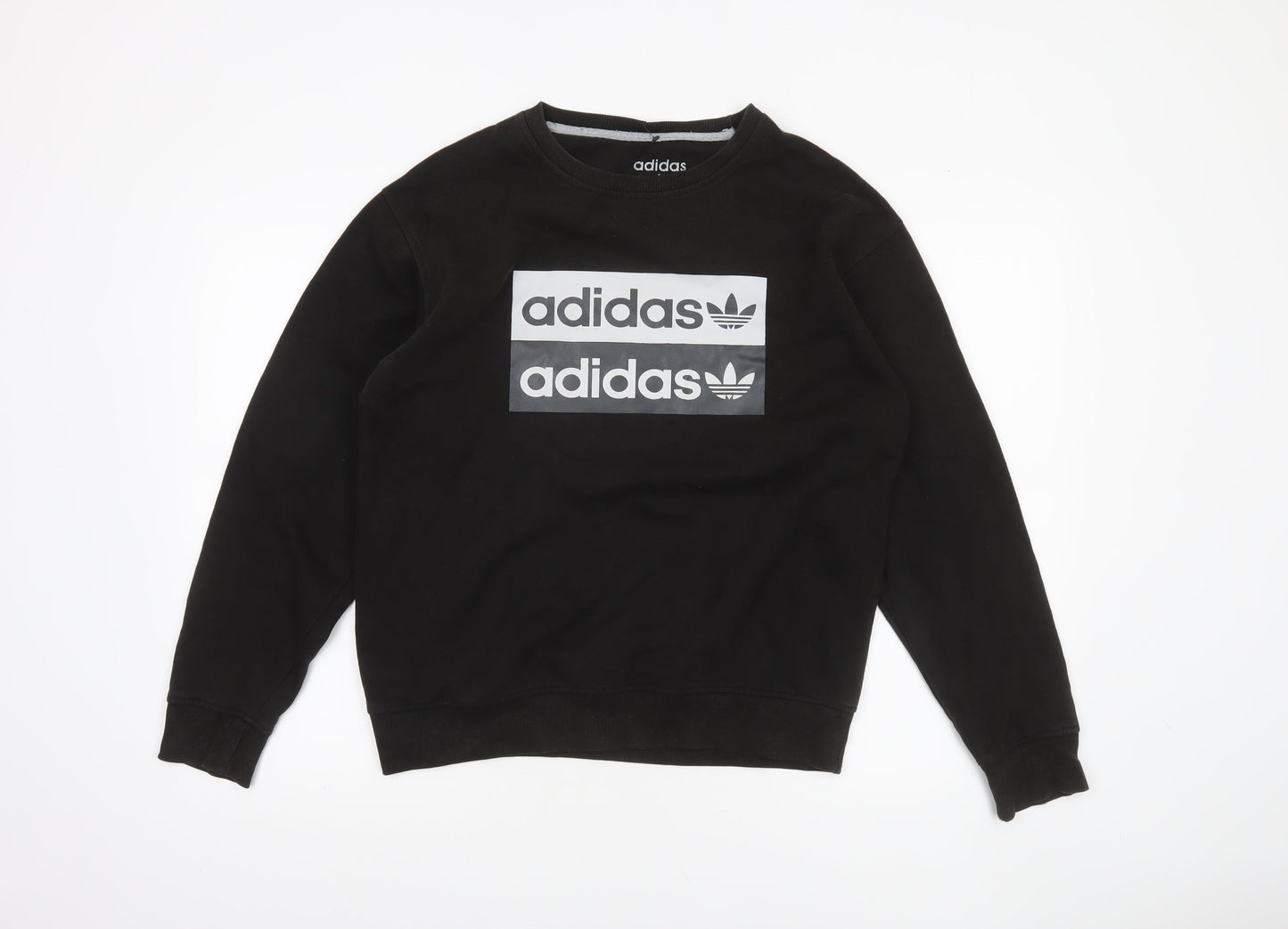 Mens UK S Regular adidas Black Pullover Sweatshirt