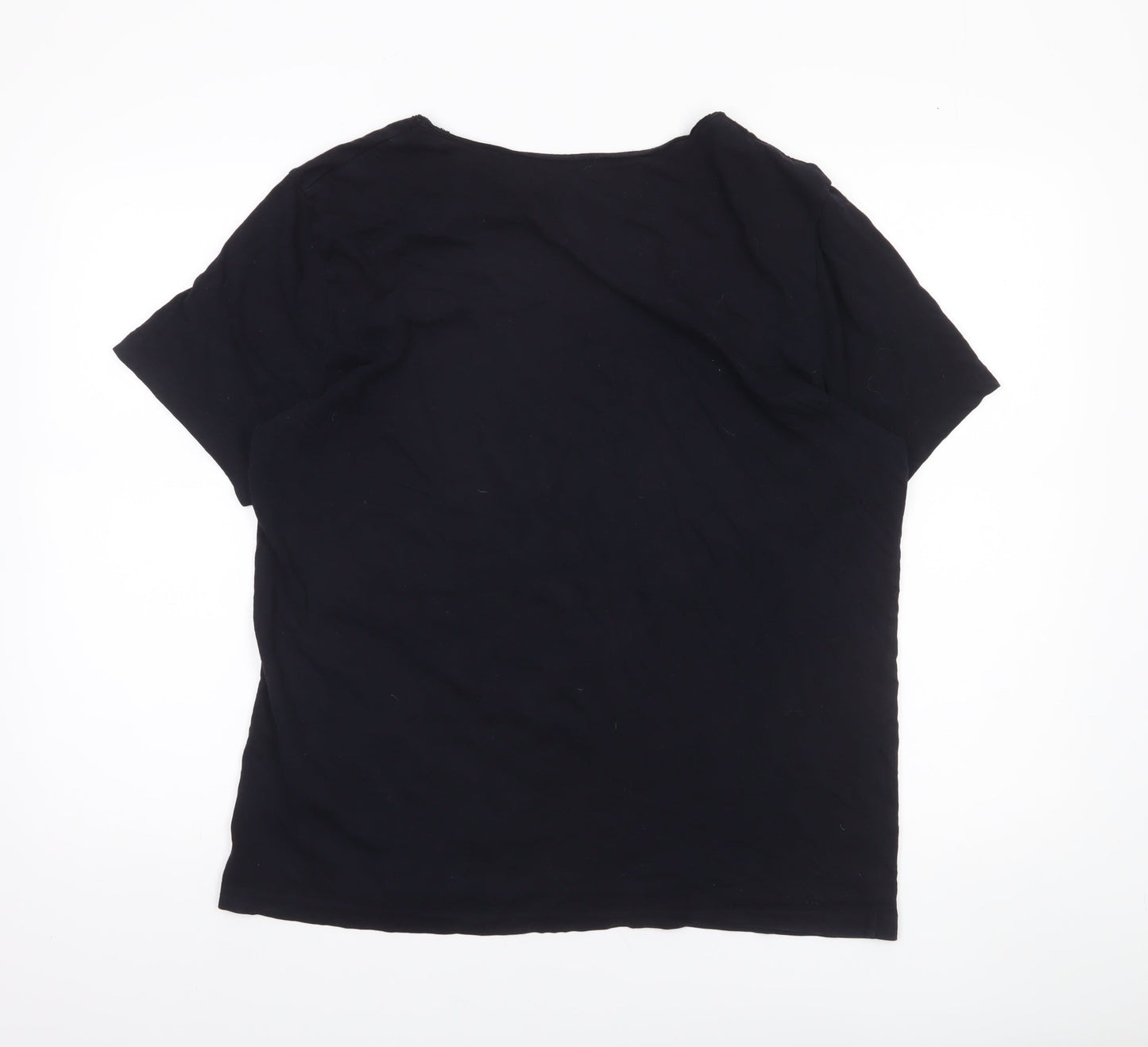 AllSaints Men's Black XL V-Neck Cotton Jersey T-Shirt