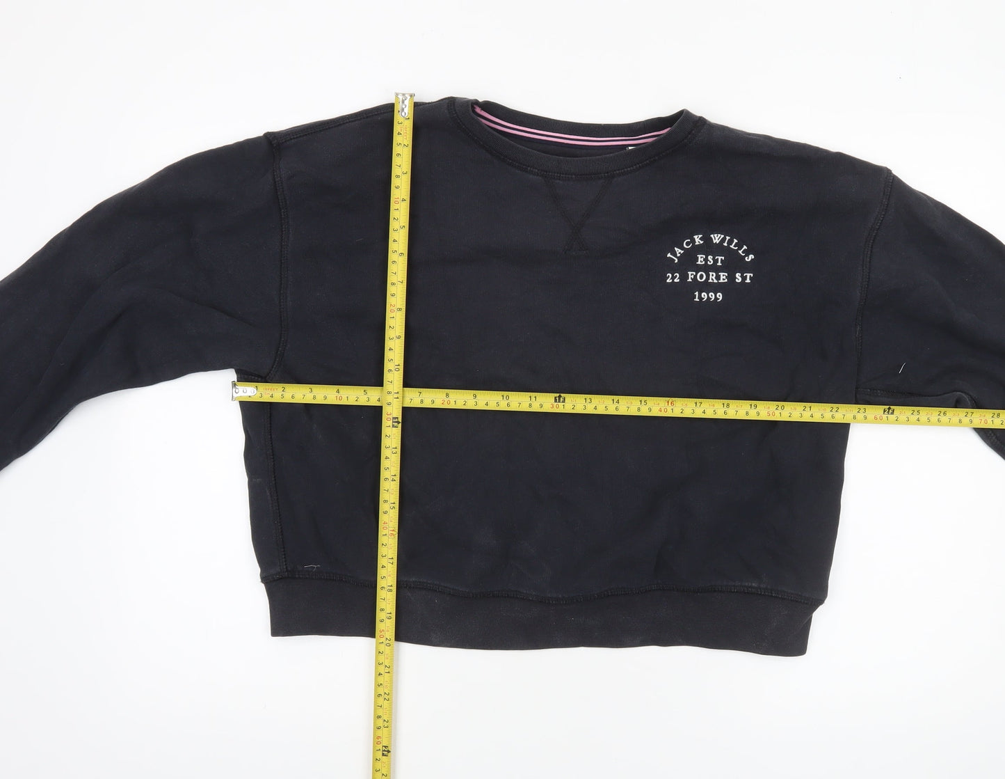 Womens UK 14 Regular Jack Wills Black Pullover Sweatshirt