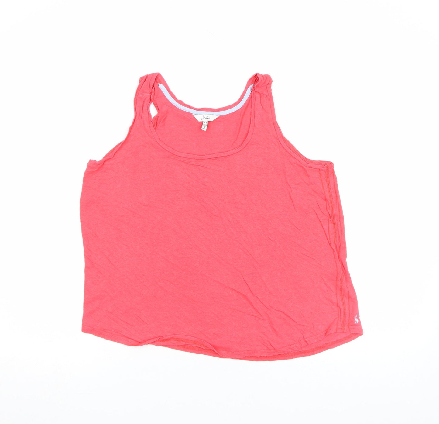 Womens UK Size 14 Joules Pink Cotton Blend Tank