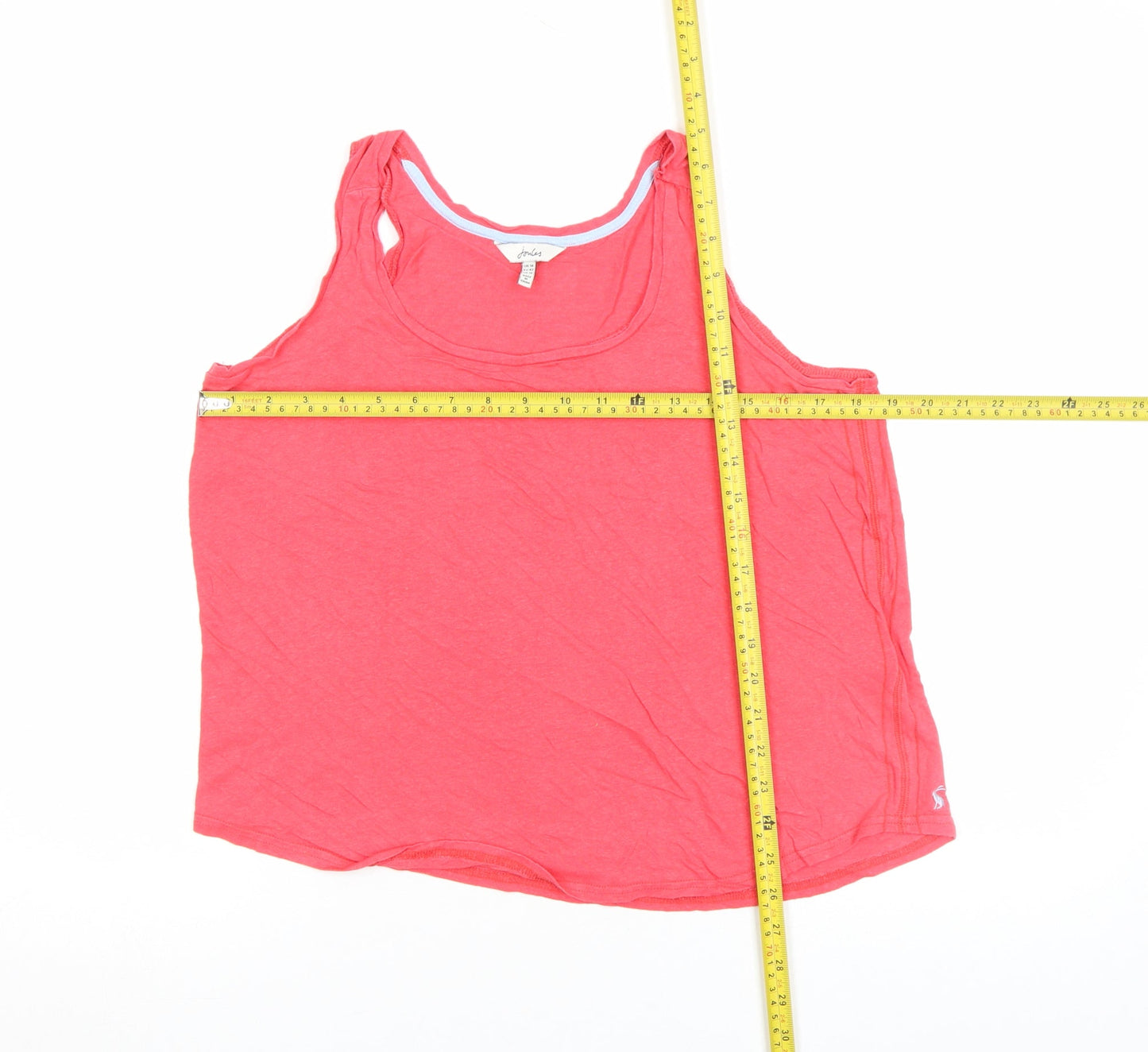 Womens UK Size 14 Joules Pink Cotton Blend Tank