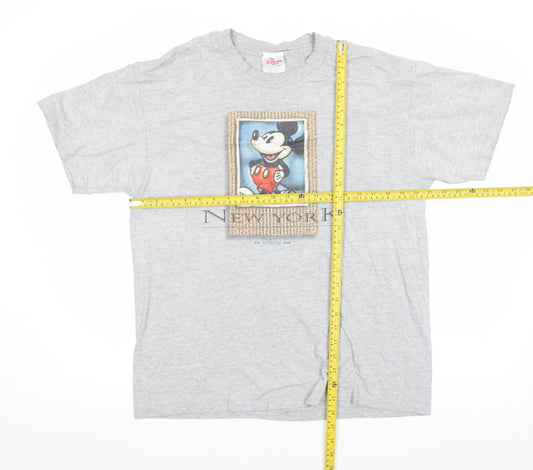 Disney Mickey Mouse Grey T-Shirt Womens L Vintage New York Tee
