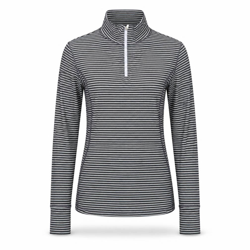 GapFit Women’s Black Striped Long Sleeve High Neck Zip Top Size S