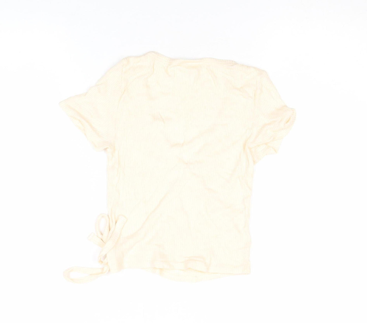 Urban Outfitters Women's Beige Short Sleeve Wrap T-Shirt Size S