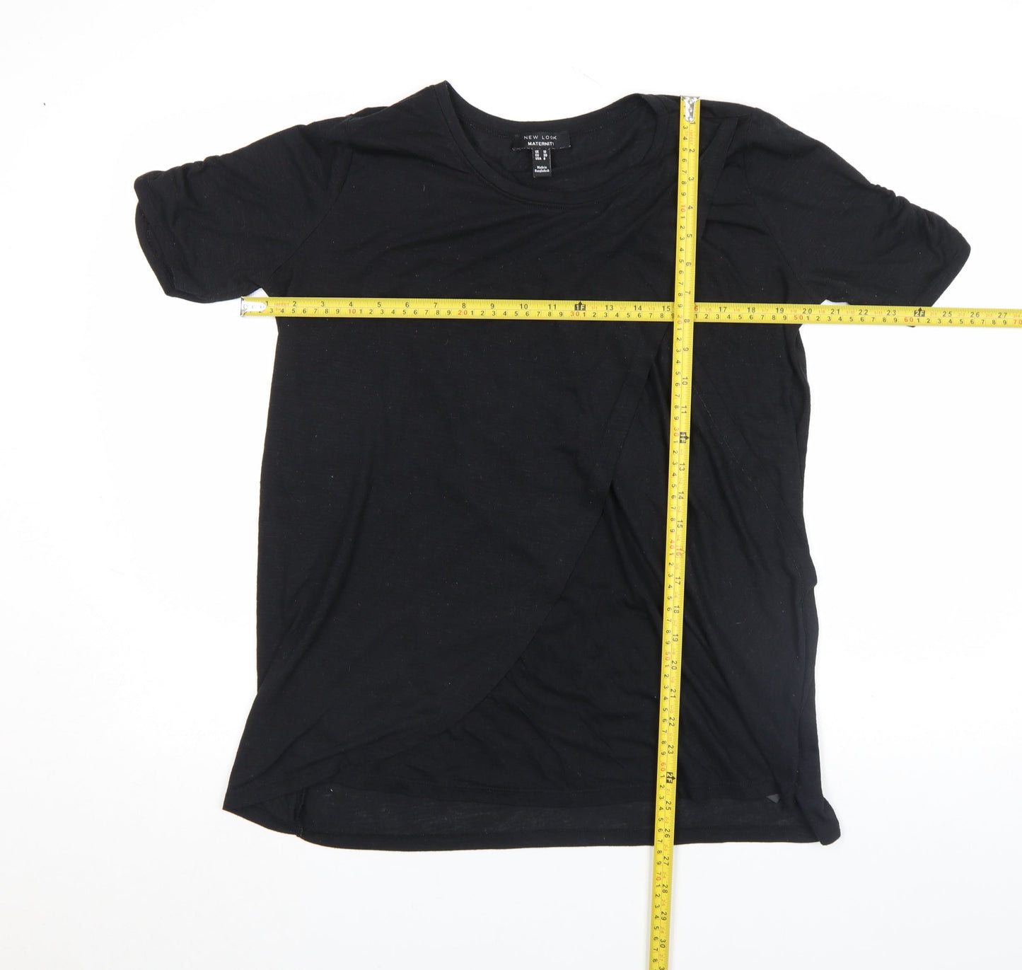 New Look Women Black Maternity Stretch Jersey T-Shirt Size 10