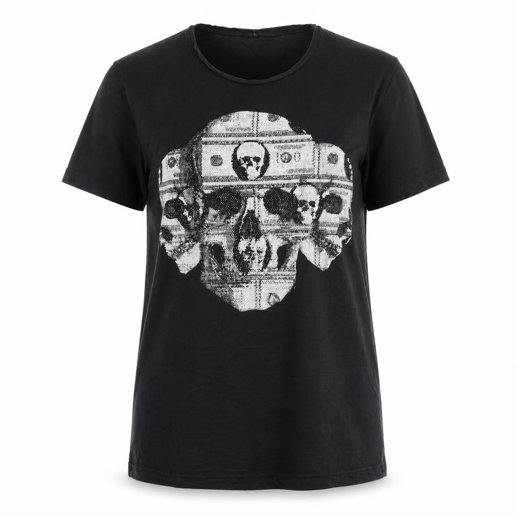 Blackrock Unisex Black Skull Graphic Short Sleeve Cotton T-Shirt 2XL