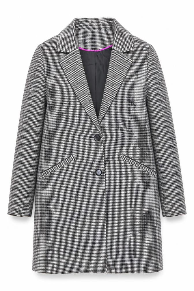 Primark Women’s Black Houndstooth Wool Blend Blazer Size 12