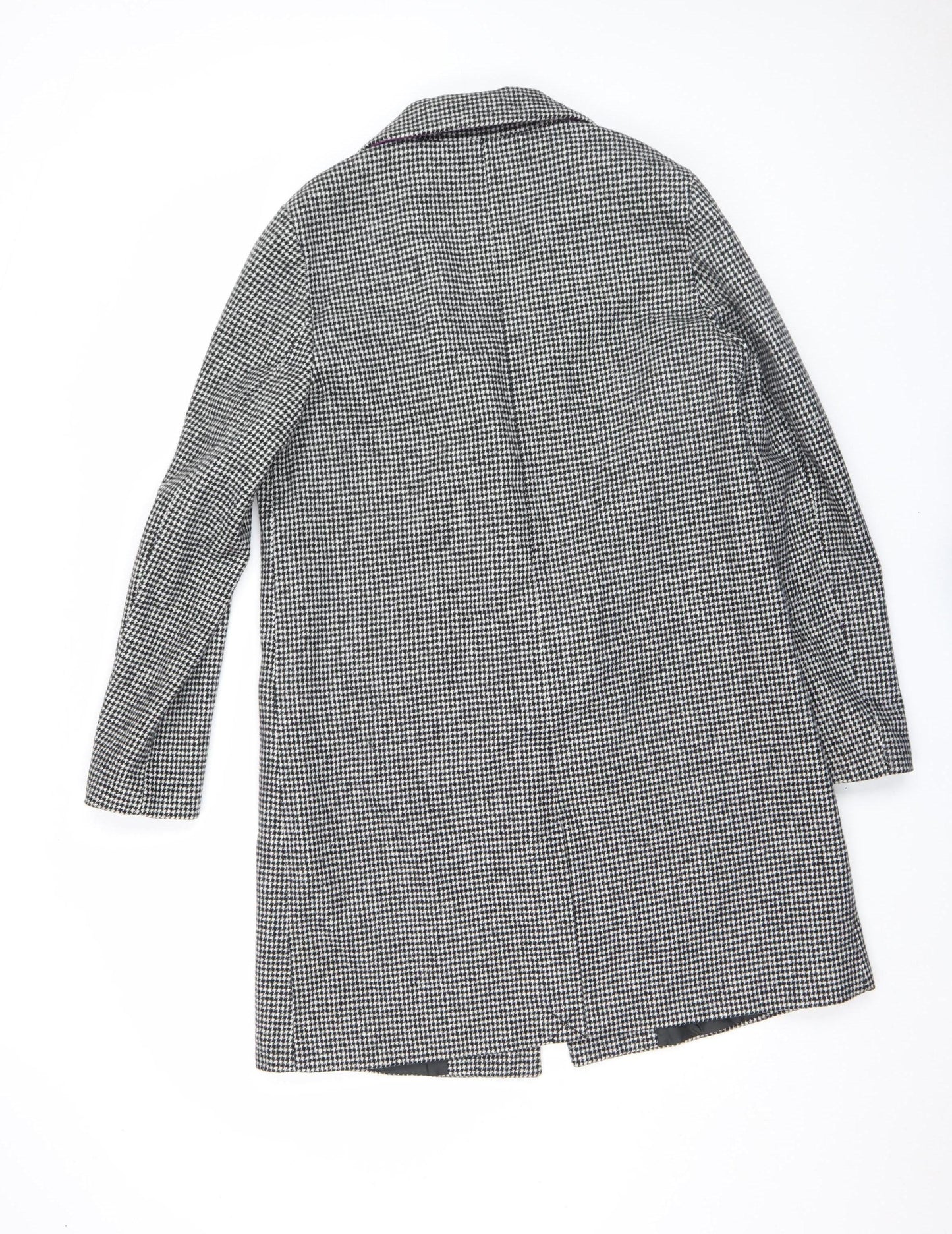 Primark Women’s Black Houndstooth Wool Blend Blazer Size 12