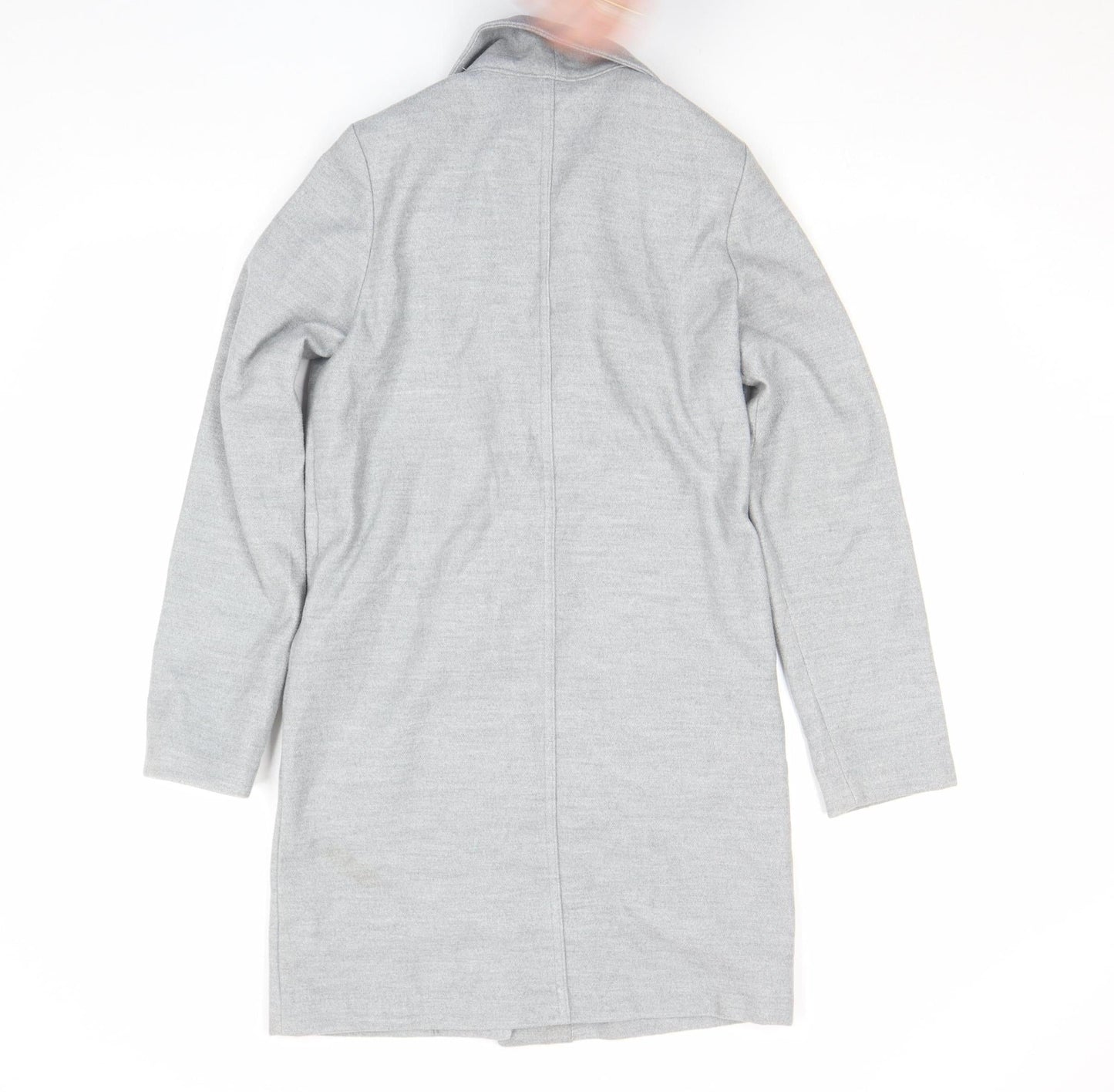 H&M Divided Women's Grey Long Overcoat XS Button Casual Workwear