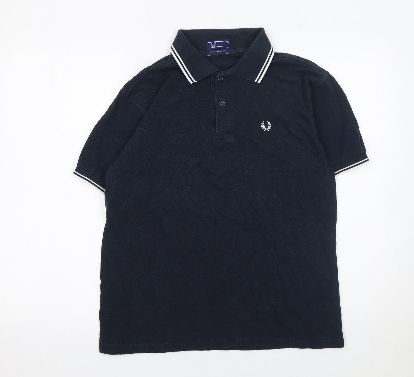 Fred Perry Men's Blue M Cotton Polo Shirt with Tipped Collar