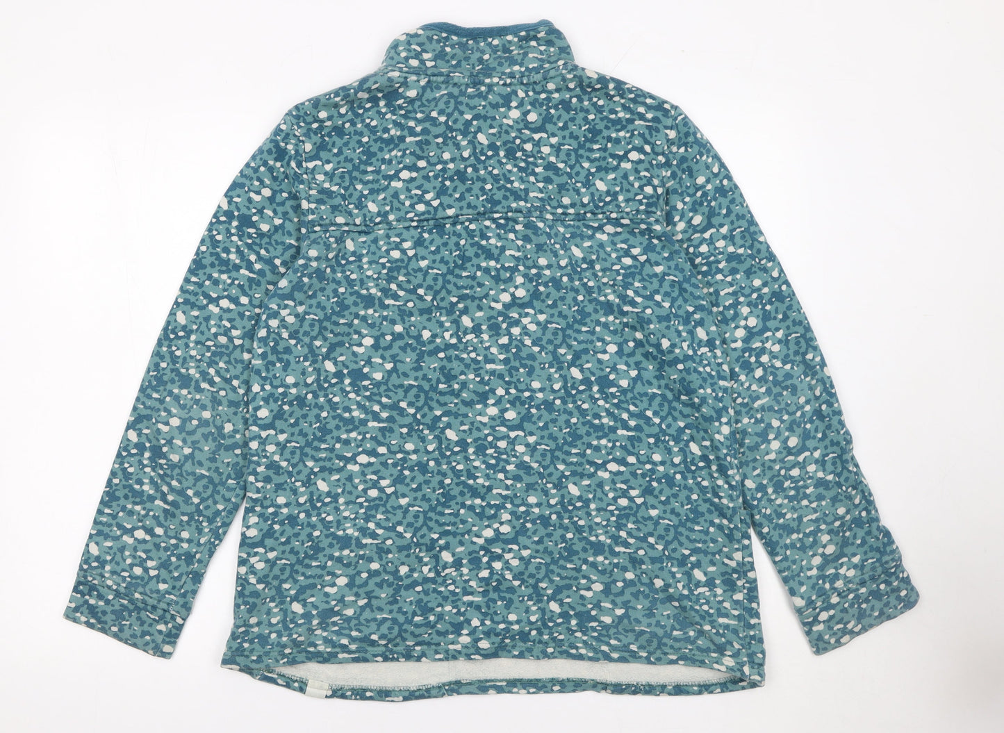 Lily & Me Women's Blue Printed 1/4 Zip Cotton Sweatshirt Size 10