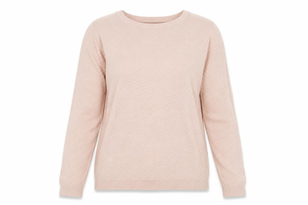 Vero Moda Womens Pink XS Cotton Crew Neck Long Sleeve Pullover Jumper