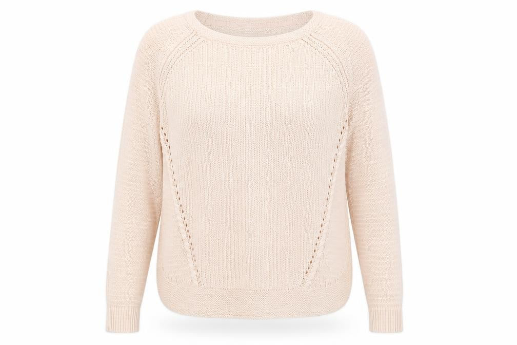 Front view of Betty Jackson Black Women's Beige Cotton Knit Jumper, size 12