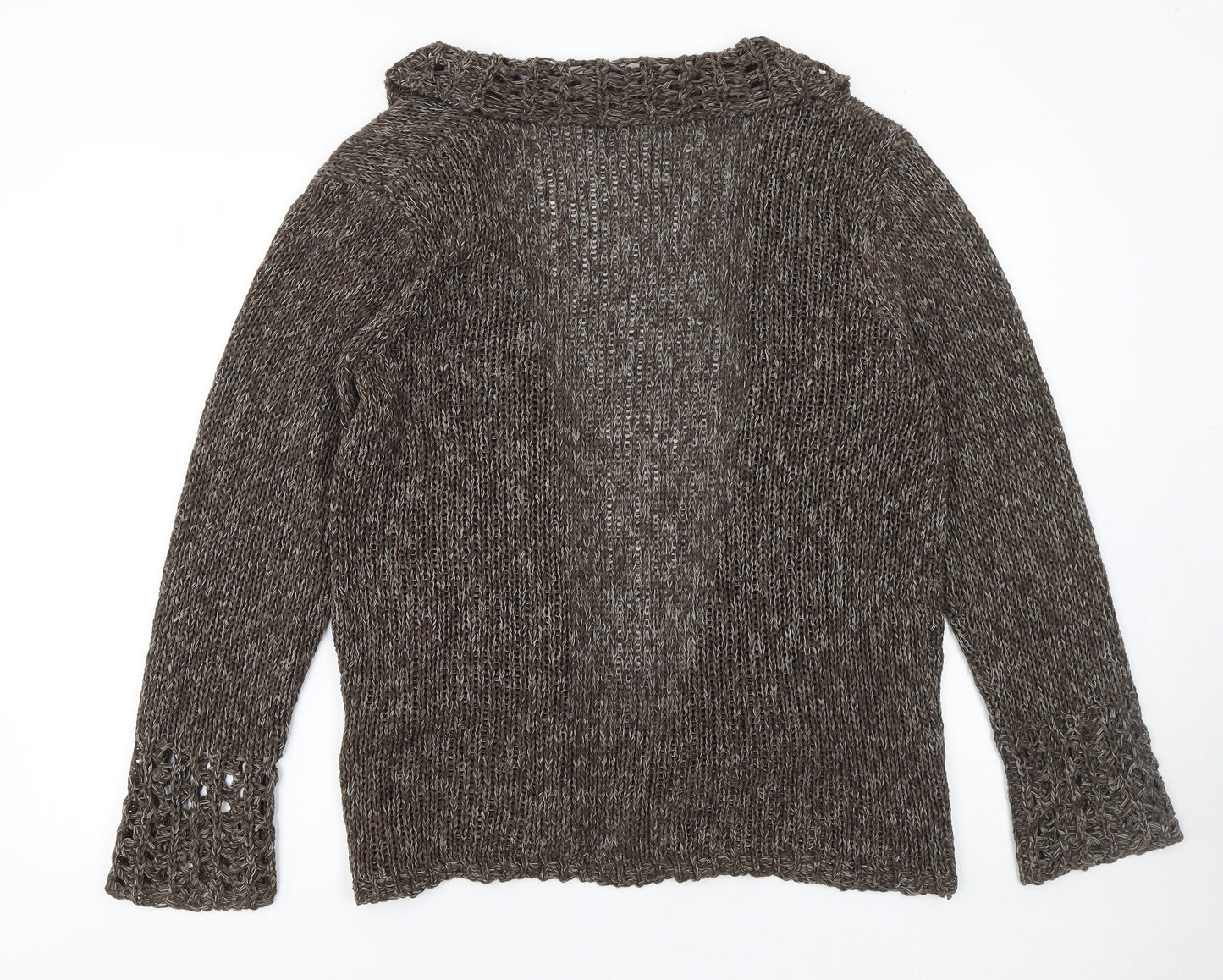 Marks and Spencer Women’s Brown Open-Knit Long Sleeve Cardigan L