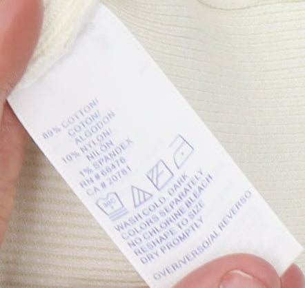 Tommy Hilfiger Women White Stripe Crew Knit Cotton Jumper Size S