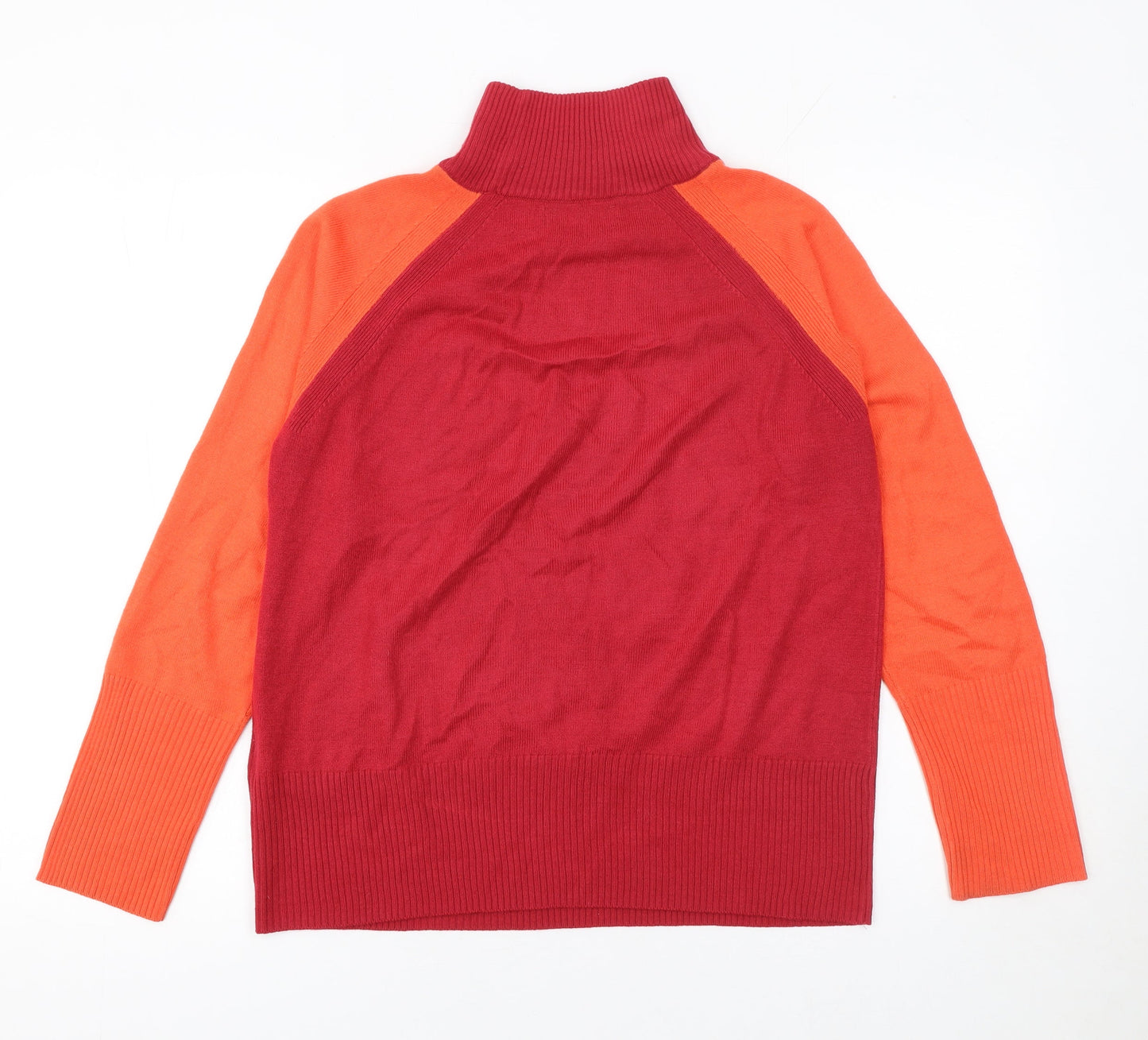 Marks and Spencer Womens Red Roll Neck Raglan Jumper XS