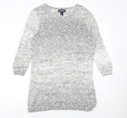 Womens UK M Regular Lands' End Grey Tunic Tight-Knit