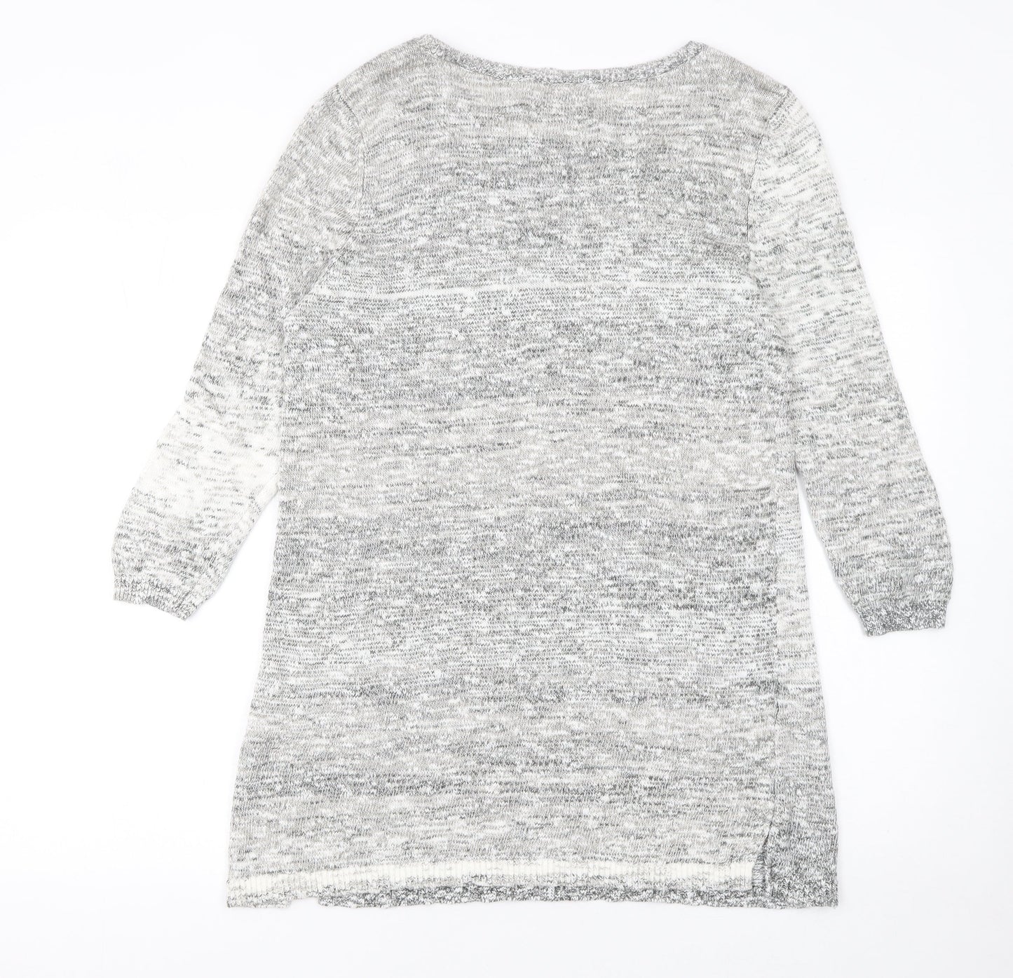 Womens UK M Regular Lands' End Grey Tunic Tight-Knit