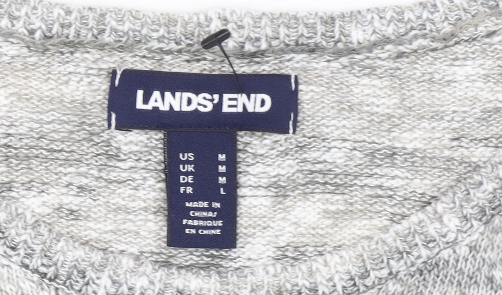 Womens UK M Regular Lands' End Grey Tunic Tight-Knit