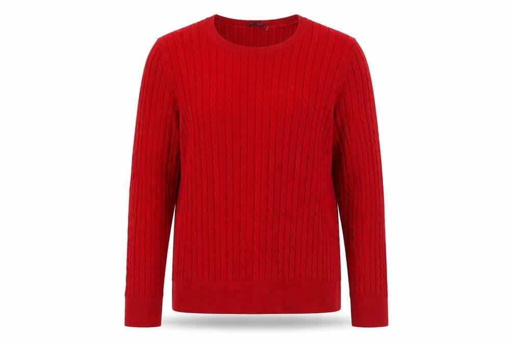 Talbots Women’s Red Cable-Knit Crew Neck Jumper 2XL Petite