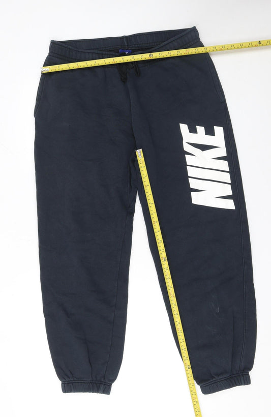 Nike Men's Blue Jogger Sweatpants L Cotton Blend Elastic Waist