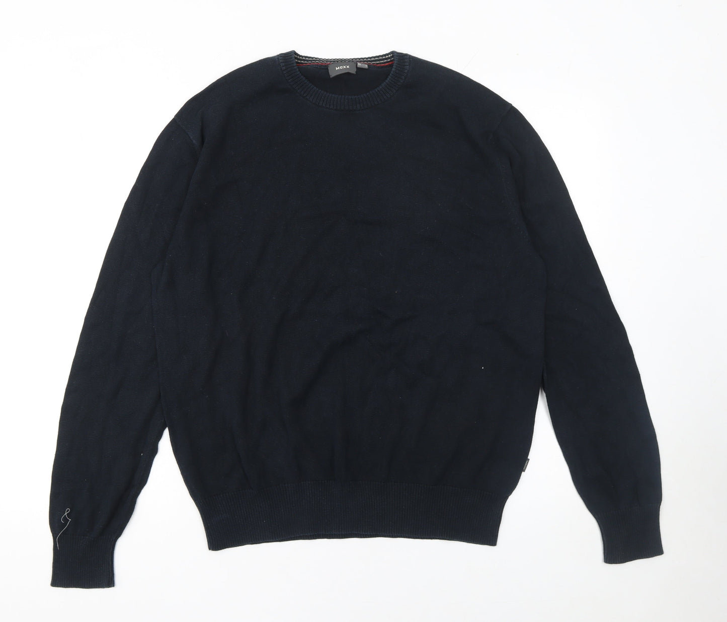 Mexx Men's Blue Cotton Crew Neck Jumper L Regular Fit