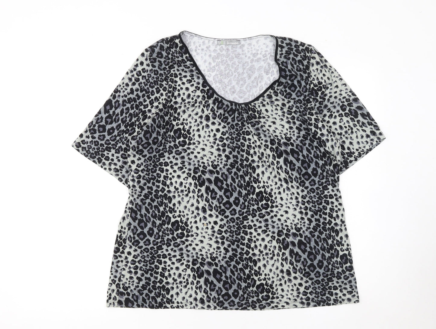 Marks and Spencer Women's Multicoloured Animal Print Short Sleeve T-Shirt Size 20