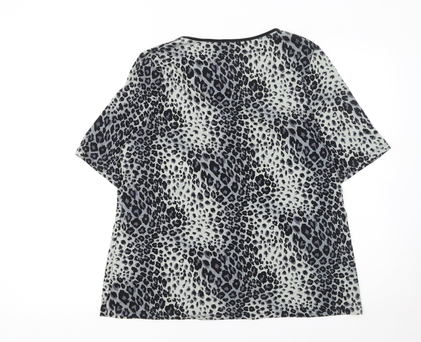 Marks and Spencer Women's Multicoloured Animal Print Short Sleeve T-Shirt Size 20